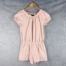 Polo Ralph Lauren Romper Girls 12 Gingham Pink Cotton Lined Elastic Waist Pony