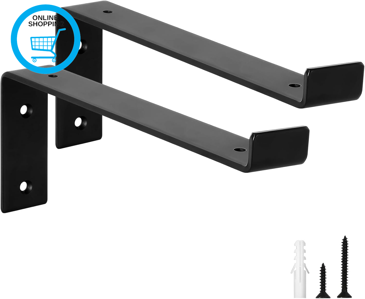 2 Pack Scaffold Board Shelf Brackets with Lips, 50KG Capacity, 5Mm Thick Wall Br