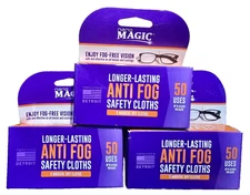 Lot Of Three Nano Magic - 5 Pack Anti Fog Safety Dry Cloths To Each Box ~ New ~