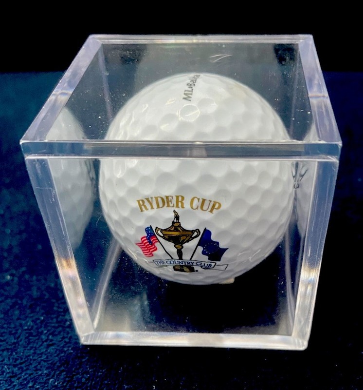1999 Ryder Cup Strata Golf Ball “NEW” In Lucite Display Cube, Old’s Logo VINTAGE