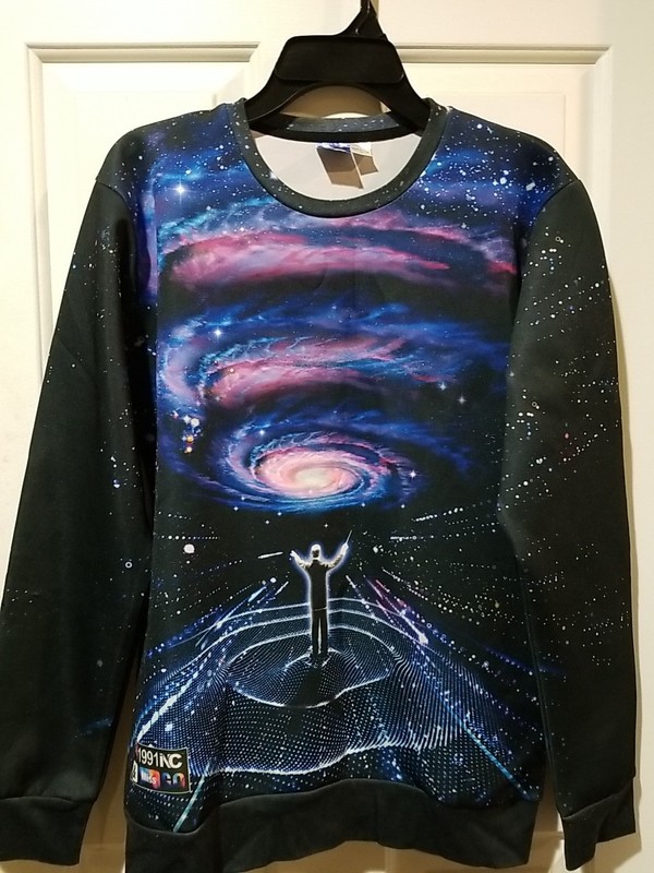 Galaxy Musical Sweatshirt Orginal Design Size Large. Design On Front & Back