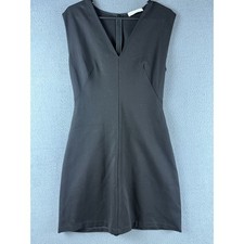 Everlane The Sleeveless V-Neck Flare Dress Midi Black. Sz 6