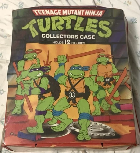 1988 Teenage Mutant Ninja Turtles Collectors Case With Trays + 4 Figures