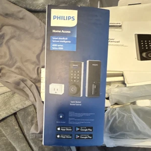 Philips Home Accès 4000 Smart Deadbolt Clavier Wi‐Fi App Google Satin Nickel