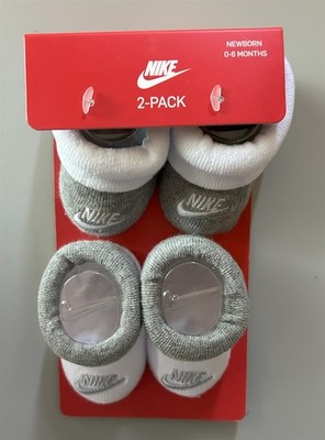 Nike Infant Baby Futura Booties 2 Pack Gray And White 0-6 Months