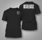 New Police United States US Marshal  -  Custom Men's Back and front  T-Shirt Tee