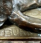 Alfons Bury Bronze Violinist Sculpture Signed Modernist Seated Musician — photo 7