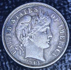 ☄️1913-S Barber 90% Silver Dime ~ Key Date ~ Obv/Rev Clashed Dies Error☄️