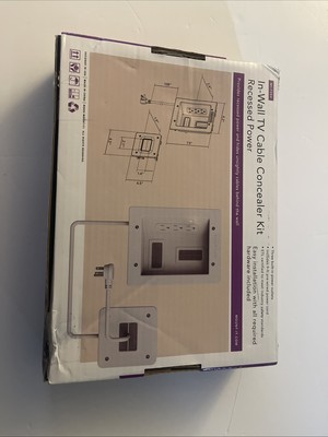 Mount-It! in-Wall TV Cable Concealer Kit with Recessed Power   Triple Outlet,...