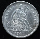 KAPPYSCOINS GN838 1840 NICE CH AU / BU   SEATED LIBERTY HALF DIME