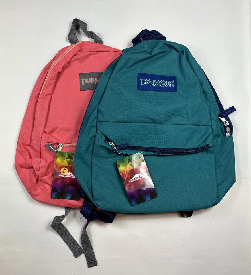 Trailmaker Juego Clásico-2 Mochilas Escuela Senderismo Camping Verde y Rosa NUEVO. Foto 3 de 4