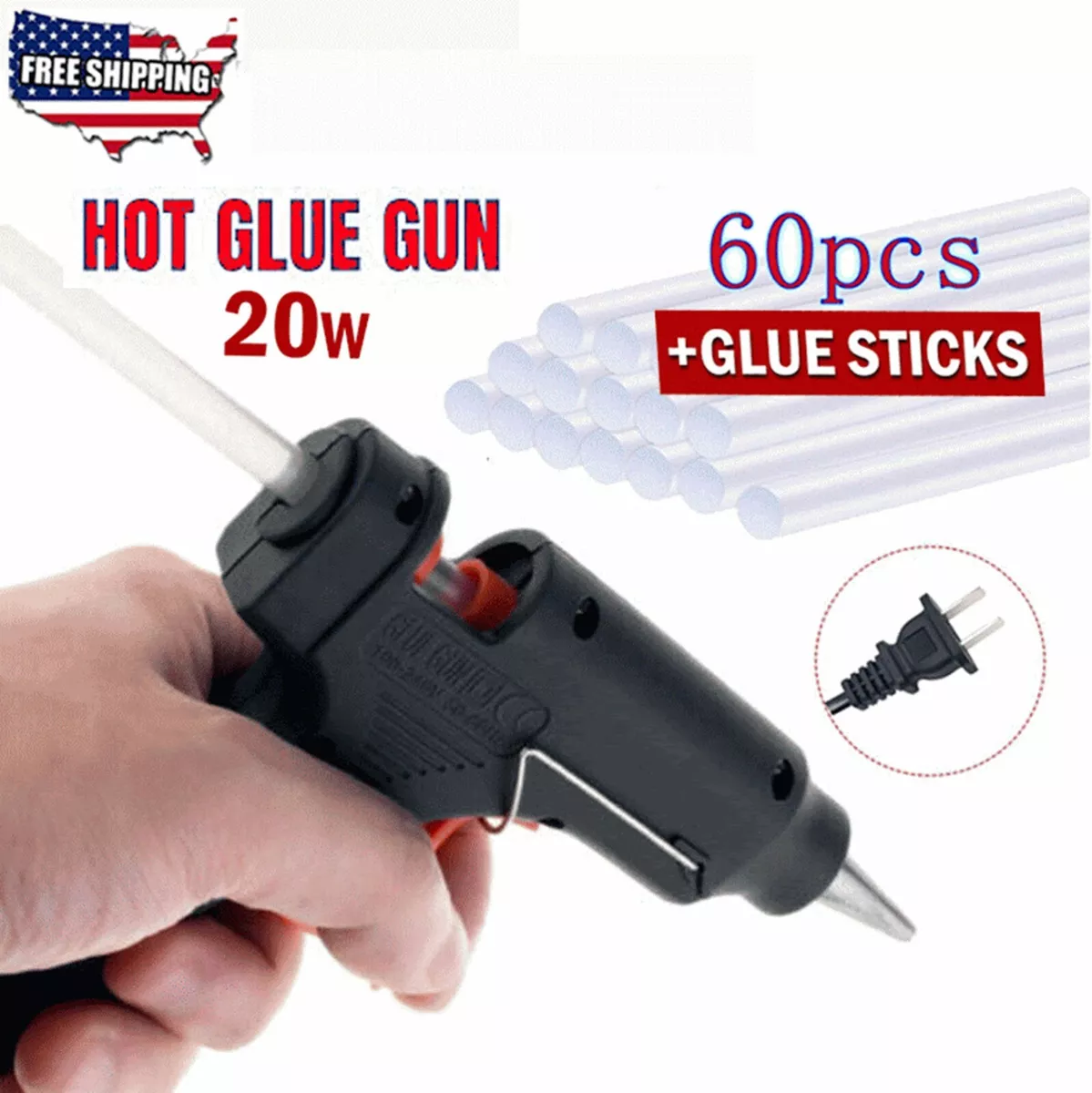 Hot Glue Gun, Kids Hot Glue Gun with 30 Glue Sticks, 20W Heats Up Quickly  Hot Glue Gun Kit for Arts, Crafts, DIY & Festival Decorations,Fabric,Wood,  Glass,Home Repairs