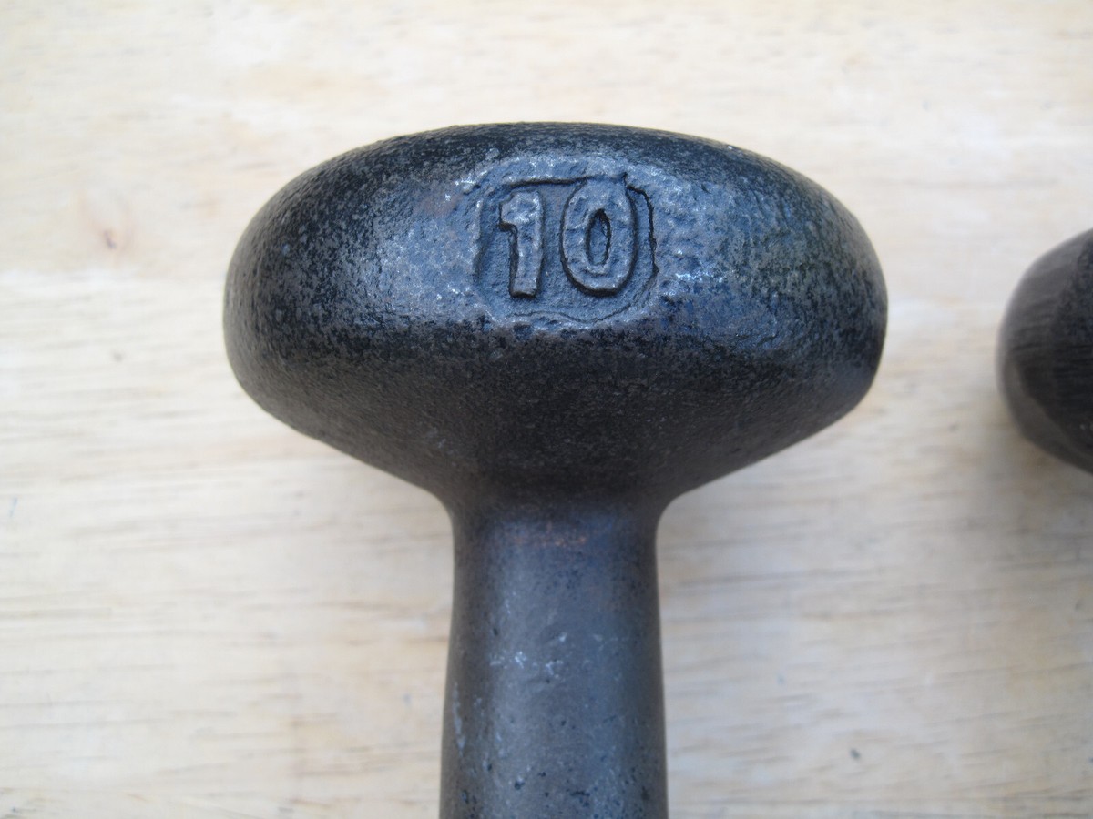 Bob 1st★プレート10枚 140kgセット2/6 RARE Pair Set Vintage YORK U.S. Cast Iron 10LB Bun Head