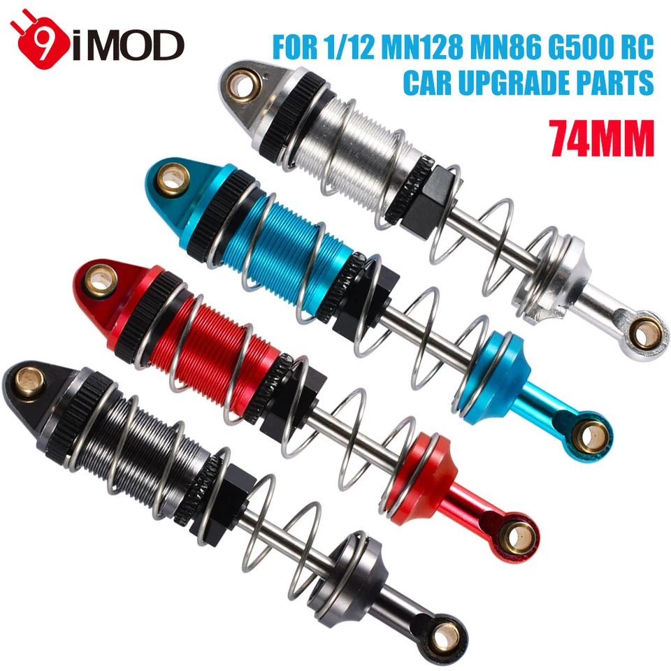 9IMOD 4PCS Shock Absorber 74mm Metal Hydraulic for 1/12 MN128 MN86 G500 RC Car - Image 4 of 4