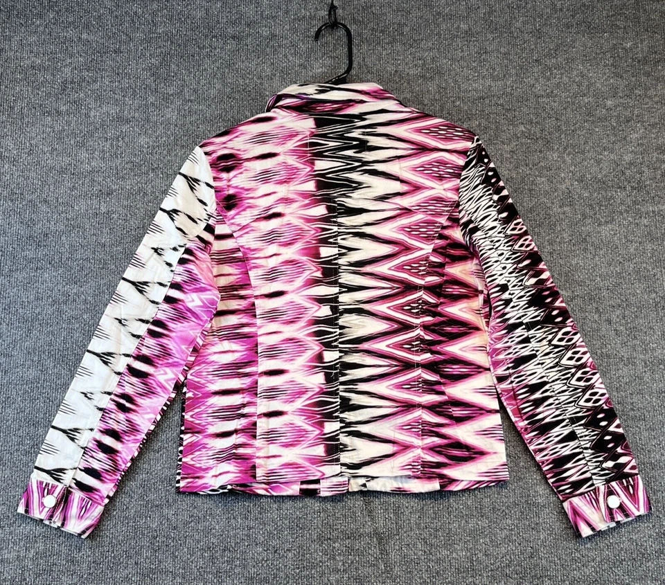 Erin London Blazer Women's Medium Pink Black Button Up Jacket - Image 4 of 4