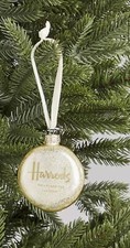 Harrods Macaron Macaroon Gold / Champagne Christmas Bauble Decoration  New