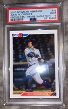 2020 Bowman Heritage Julio Rodriguez RC Rookie Prospect SP Image Variation PSA 9