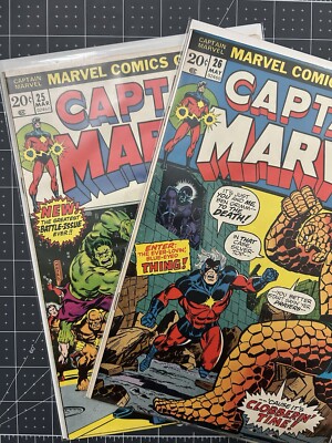 CAPTAIN MARVEL#26 #25 March 1973  Vintage Incredable Hulk 2nd THANOS  