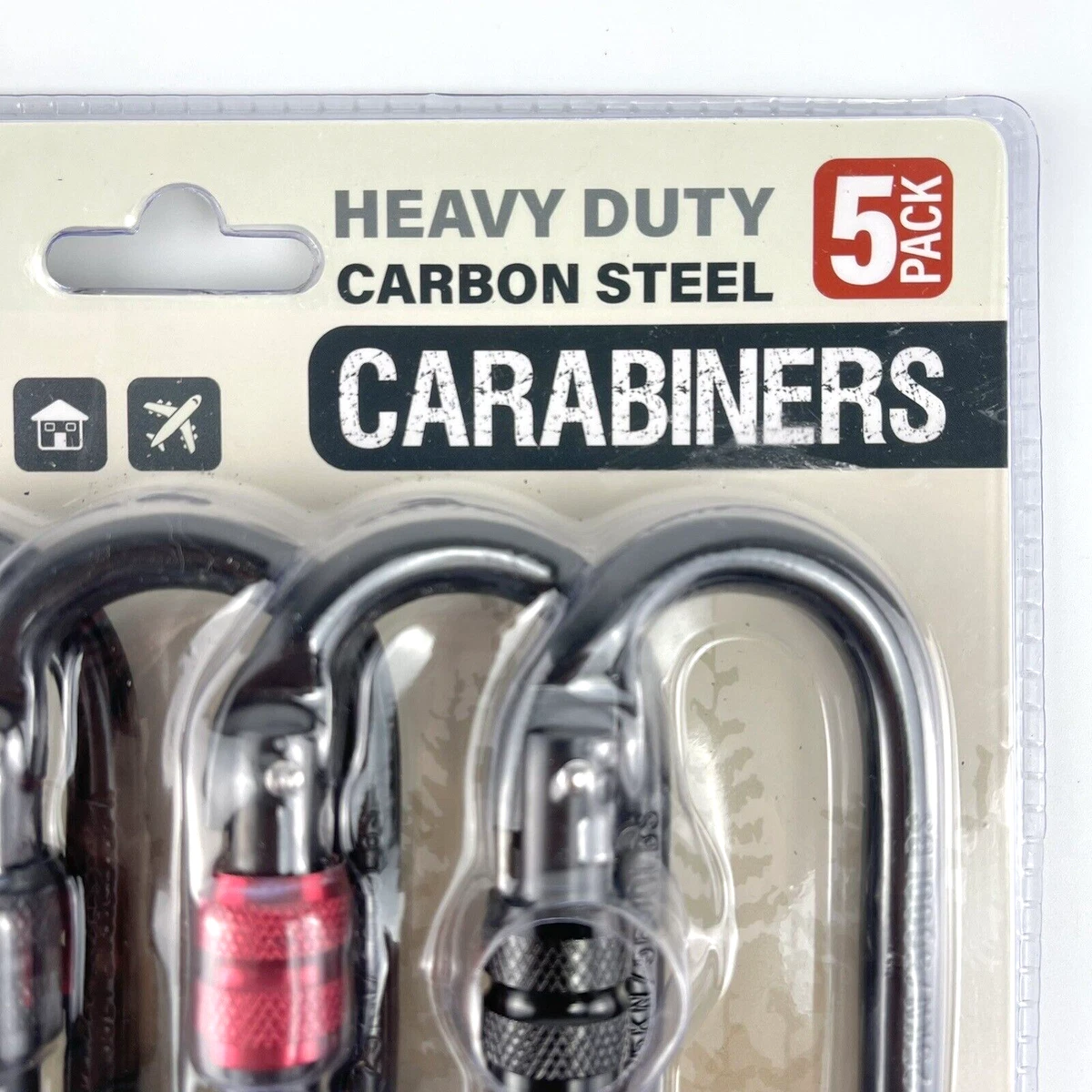 High Sierra Heavy Duty Carbon Steel 5 Pack Carabiners 4.3  
