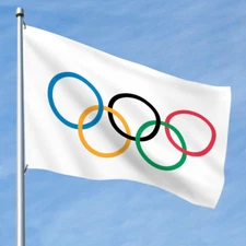 Olympic Five Rings Flag 2x3Ft 3X5Ft 4X6Ft 5X8Ft Banner Flags