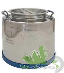 CONTENITORE BIDONE FUSTO OLIO ACCIAIO INOX SALDATO OLIVARI LT.15 CON MANIGLIE