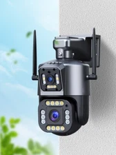 Wifi Security 4MP+4MP Wireless Camera PTZ Home Outdoor Surveillance 2-way Audio