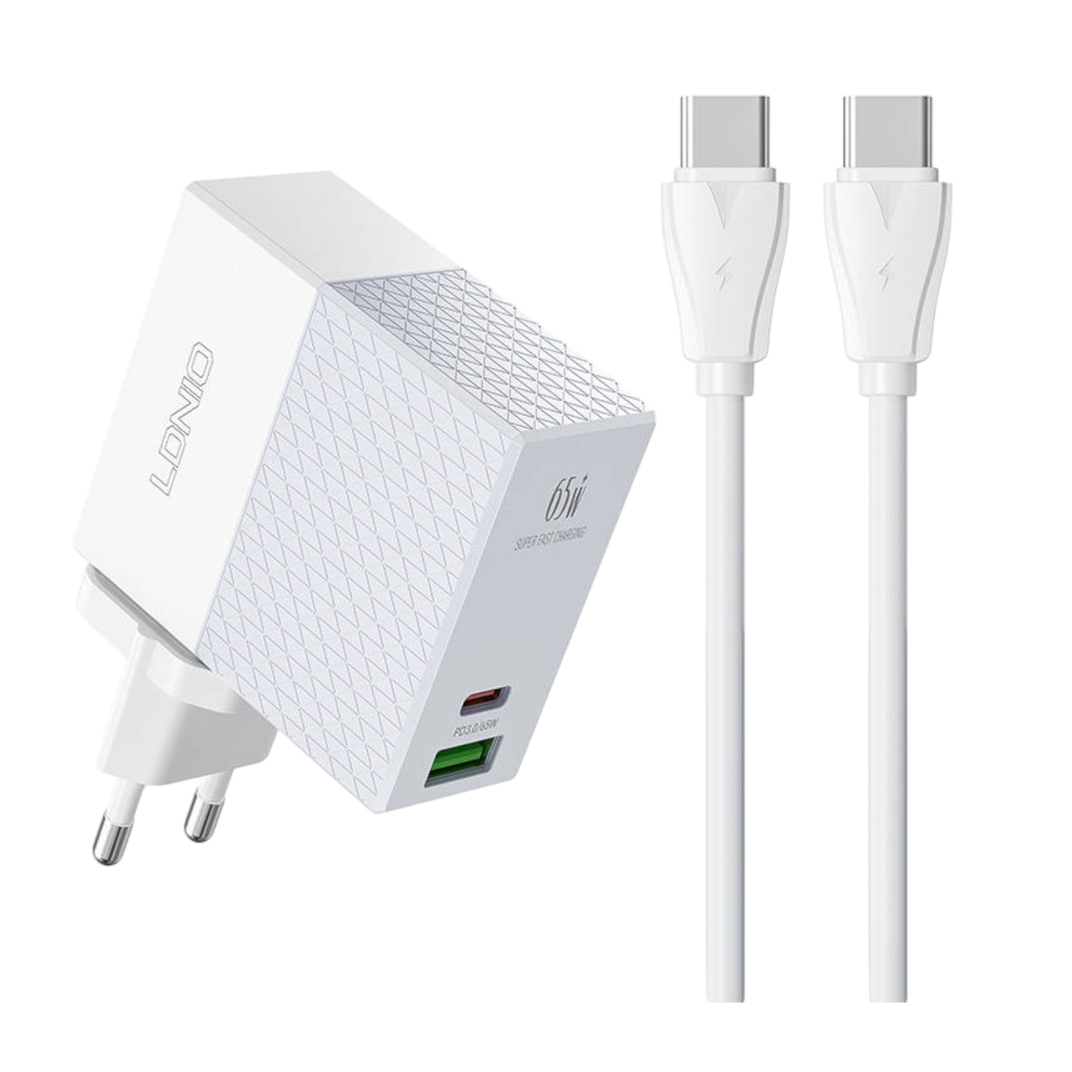 65W USB-C Fast Charger Wandladegerät Power Supply for Mobile Phone  