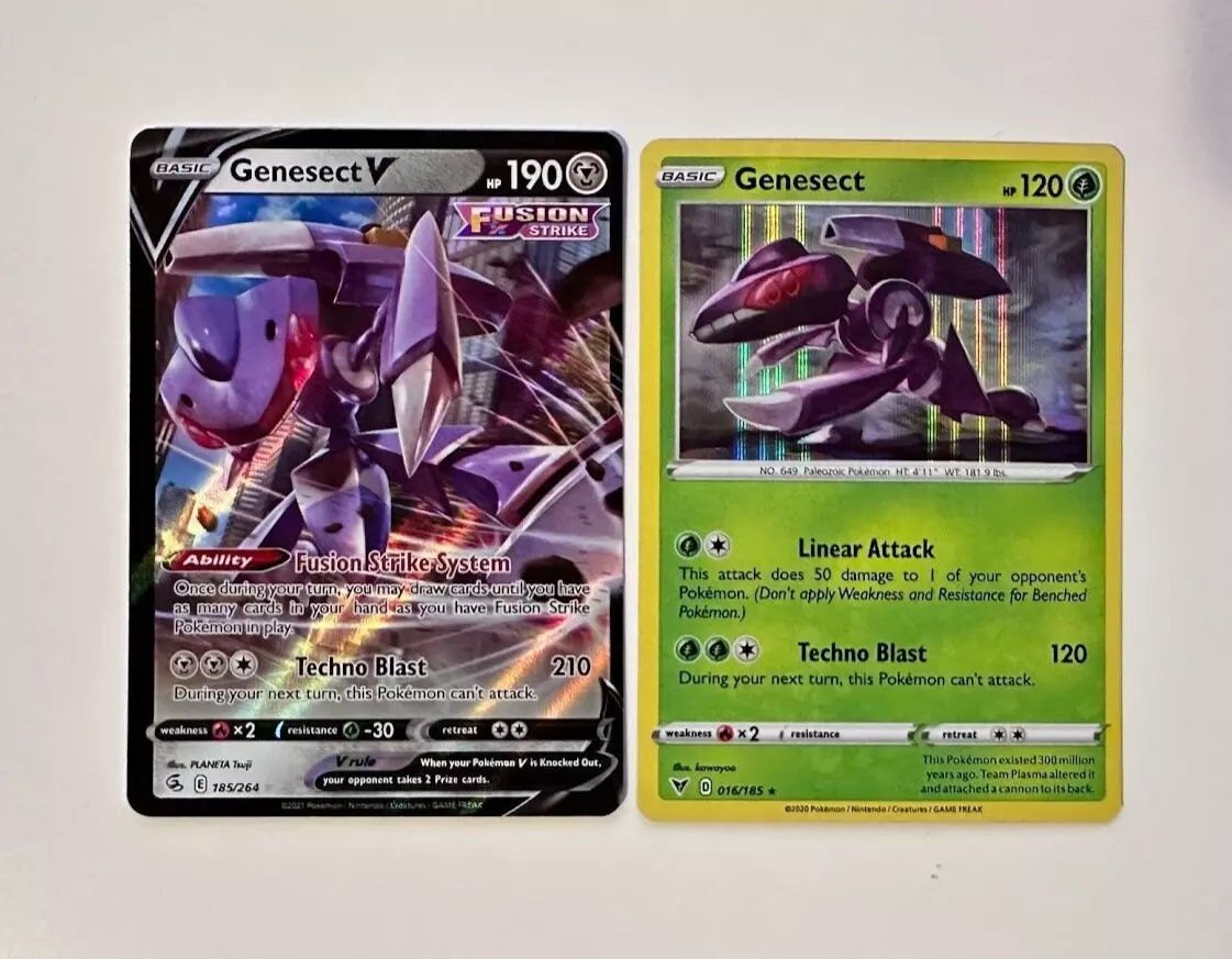 Genesect V Ultra Rare Holo Pokemon Card Fusion Strike 185/264