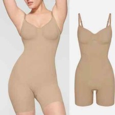 SKIMS Sculpting Mid Thigh Bodysuit Ochre Seamless NEW with Box Women Size XXS/XS