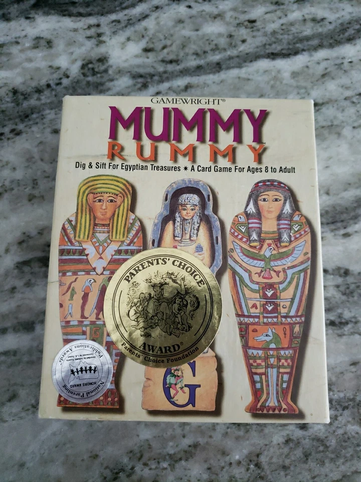 Gamewright Mummy Rummy Egyptian Treasures 1994 juego de cartas familiar elección de los padres Foto 2 de 4