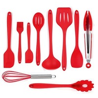 Kitchen Useful Things Basic Cooking Tool Set Silicon Hygienic Heat Resistant Red Kitchen Useful Things Basic Cooking Tool Set Silicon Hygienic Heat Resistant Red