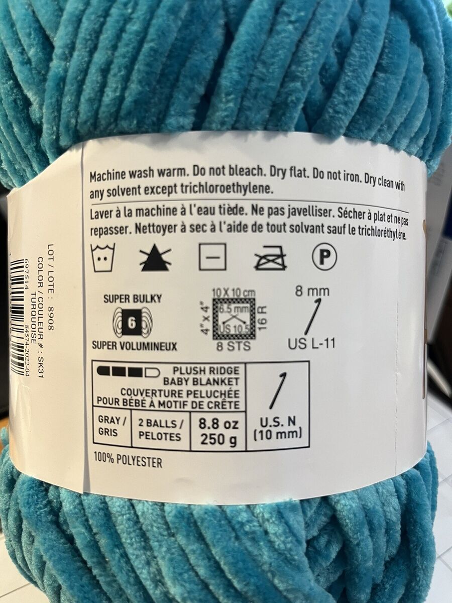 Loops & Threads Chenille Home Slim Yarn TURQUOISE 218 YDS Loops & Threads Chenille Home Slim Yarn TURQUOISE 218 YDS