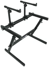 Quik Lok Z-726 2-Tier Z-Style Keyboard Stand w/7 Adjustable Heights 34 in. Width