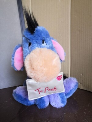 Selten Disney Eeyore hält Liebesbrief Herz ''To Pooh'' Plüschtier von Walt Disney