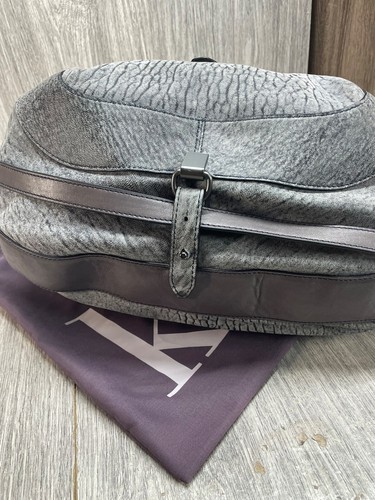 Kooba Gray Slouchy Leather Hobo Shoulder Bag Large Purse Zippers pretty VGC Prin - Picture 16 of 21
