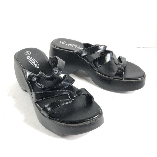 black platform 90s sandals