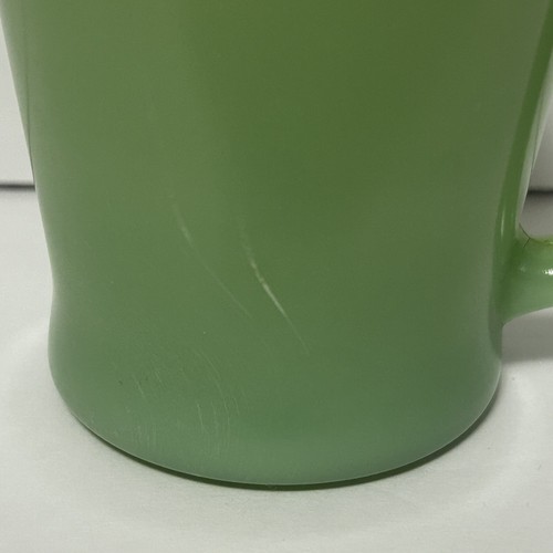 Vintage Fire King Jadeite Green Jade D Handle Mug Oven Ware Glass Coffee Cup - Picture 2 of 13