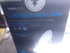 TorchStar 12W 6-Inch Ultra-Thin LED Recessed Downlight, 5000K Daylight, 2-Pack 