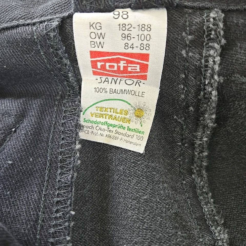 ROFA Guild Trousers German Workwear Black Denim Double Zip Arrow Dart Mens 33x33 - Image 3 of 4