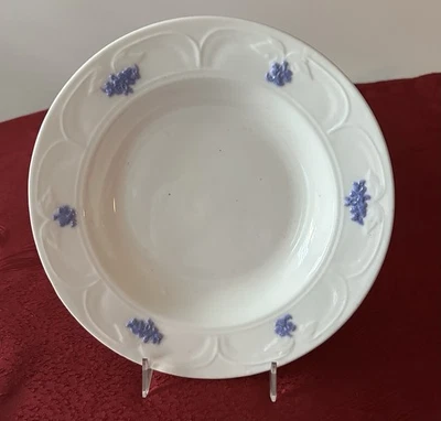 Adderley England Lavender Relief Soup Bowl White Embossed Floral 8.5” Vintage - Image 1 of 4