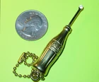 COCA COLA BOTTLE w/SPOON VINTAGE 1970's HEADSHOP 2.5 INCH SUGAR KEYCHAIN -NICE!
