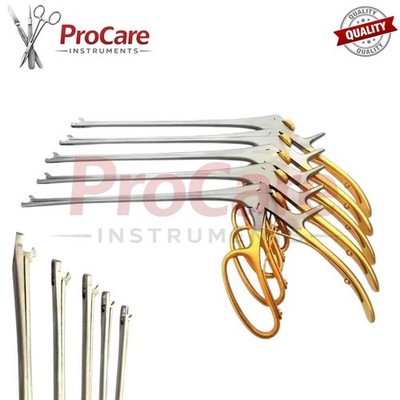 5 Pcs Tischler Cervical Biopsy Forceps 18 cm, 20 cm, 22 cm, 25 cm Gold Handle