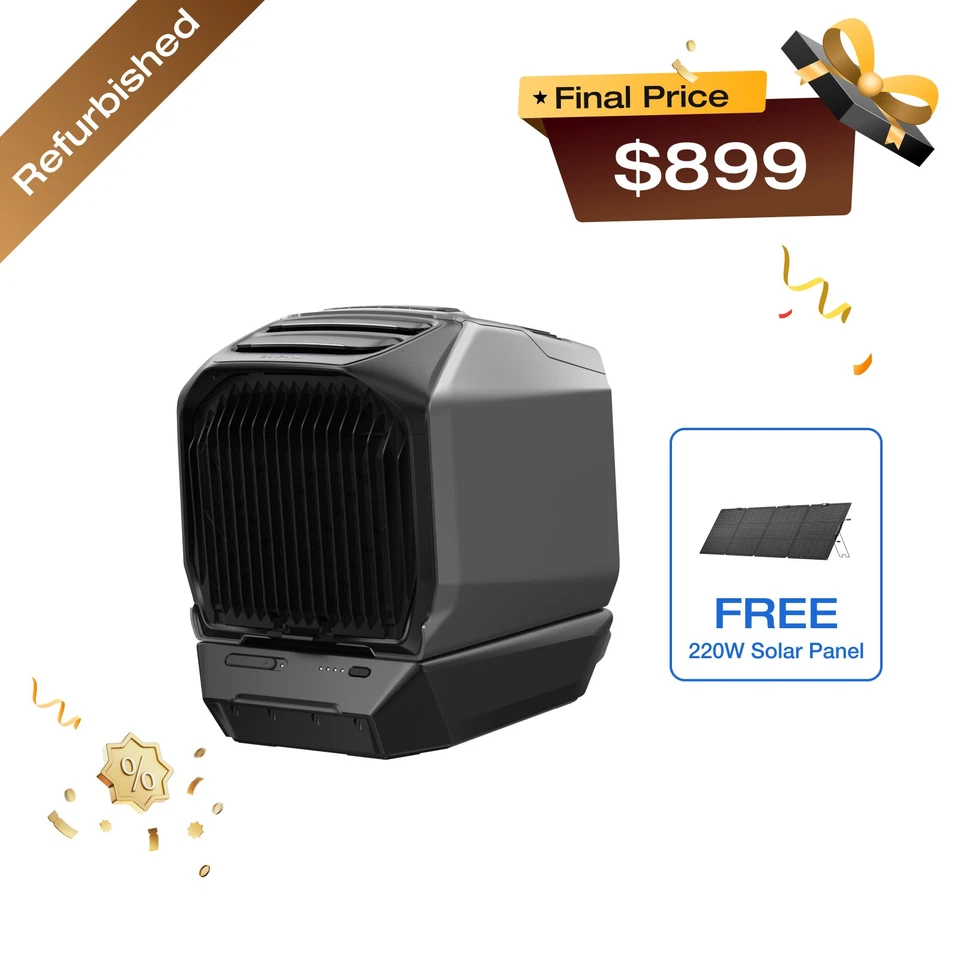 EcoFlow Wave 3 Portable Air Conditioner & Wave 3 Add-On Battery for Camping/RV