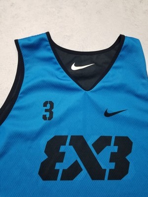 Nike FIBA Team 3x3 #3 Black Blue Reversible Basketball Jersey