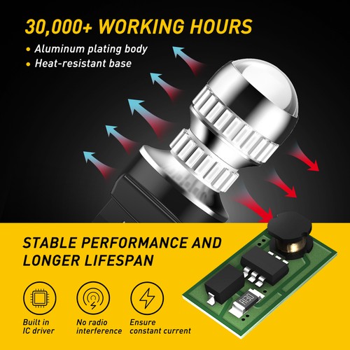 2x AUXITO 7443 7440 Luz de parada trasera de freno rojo flash estroboscópico intermitente 54 bombillas LED - Imagen 5 de 13