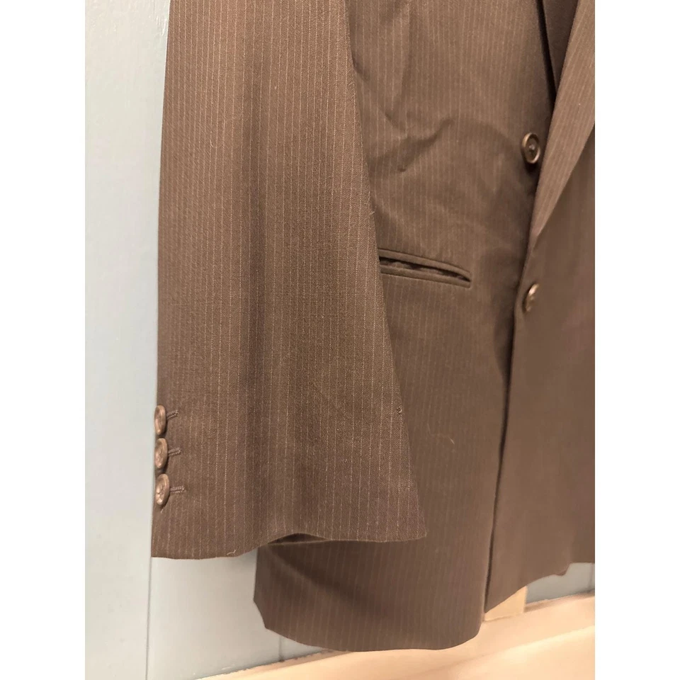 Blazer Yves Saint Laurent Para Hombres Marrón Rayas Doble Pecho Hecho en Portugal De Colección Foto 3 de 4