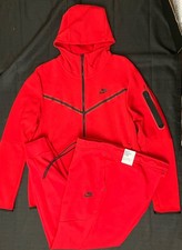 Nike Sportswear Tech Fleece Full Hoodie Pant Set CU4489 CU4495 657 Red Sz L