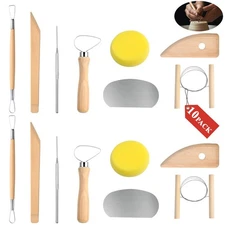 80Pcs Pottery Tool Kit 10Pack Clay Sculpting Tool Set, Includes Ceramic Cutti...
