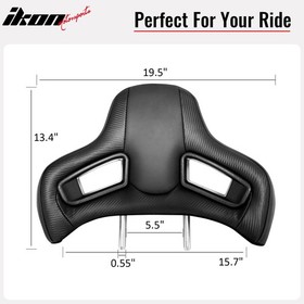 Pair Seat Headrest CFL BK PU Rod Dia 14mm Space 140mm For Civic/BMW 3 Serise