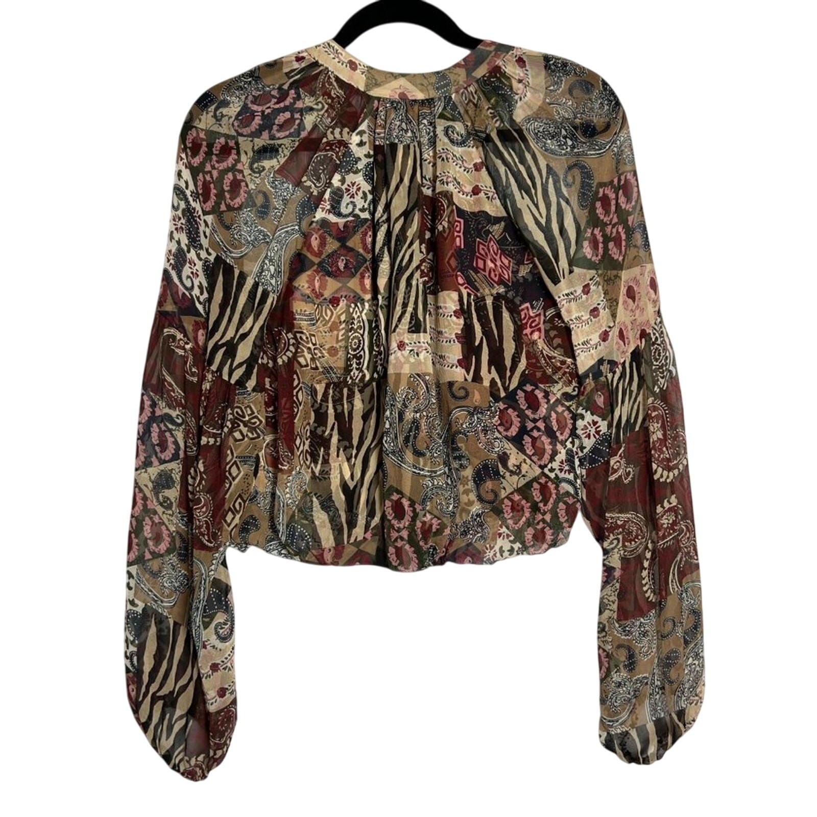 Veronica Beard Jayce Blouse Silk Patchwork Print … - image 4